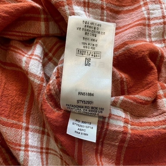 Patagonia Steersman Button Collared Shirt Organic Cotton Plaid Size Large - Picture 10 of 10